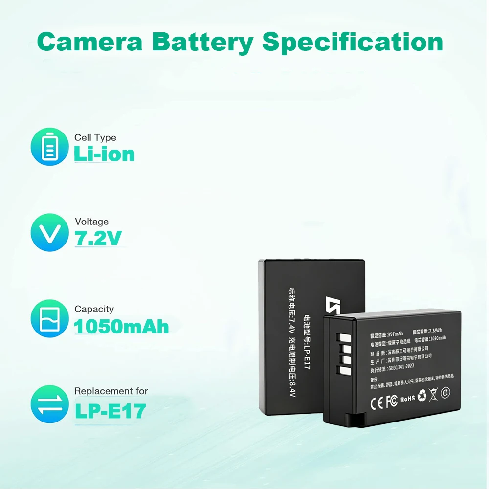 LP-E17 Battery for Canon Camer - Canon Camera Eos R50 评论和价格