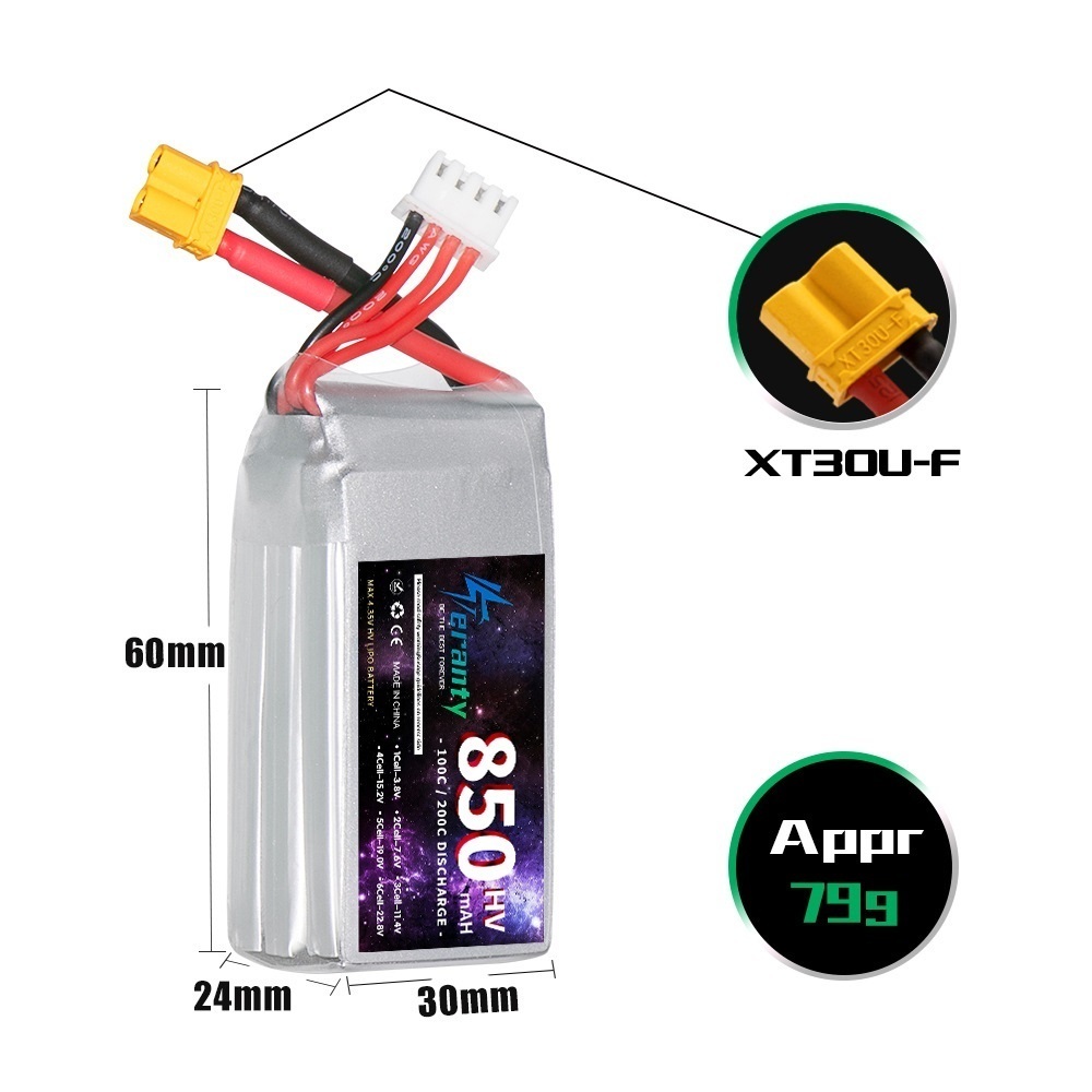 1/2/3PCS TERANTY 3S 11.4V Lipo - Fpv Drone Battery 评论和价格
